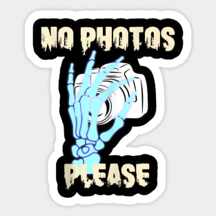 Funny No Photos Please Zombie Halloween Sticker